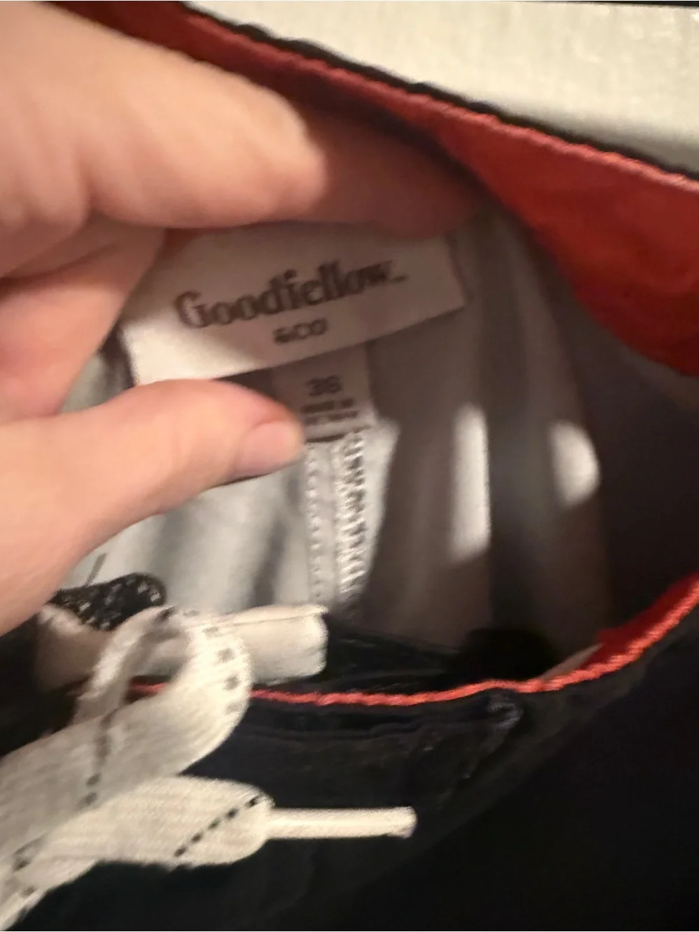 Goodfellow & Co Black, White & Red Striped Board Shorts